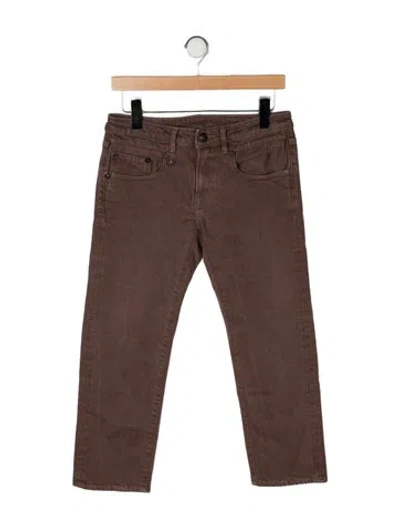 Pre-owned R13 Mid-rise Straight Leg Jeans In Brown