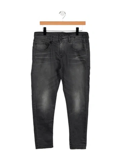 Pre-owned R13 Mid-rise Straight Leg Jeans In Gray