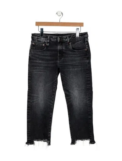 Pre-owned R13 Mid-rise Straight Leg Jeans In Gray