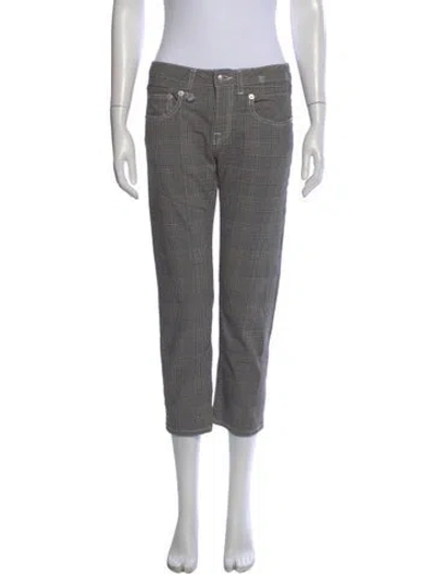 Pre-owned R13 Mid-rise Straight Leg Jeans In Gray
