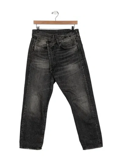 Pre-owned R13 Mid-rise Straight Leg Jeans In Gray