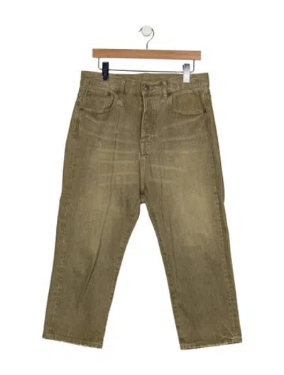 Pre-owned R13 Mid-rise Straight Leg Jeans In Green
