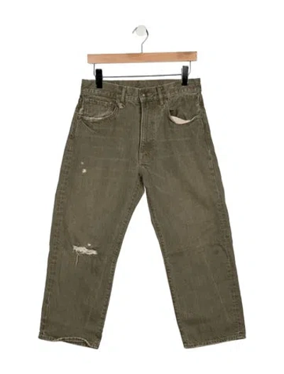 Pre-owned R13 Mid-rise Straight Leg Jeans In Green