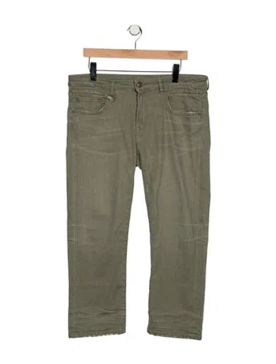 Pre-owned R13 Mid-rise Straight Leg Jeans In Green