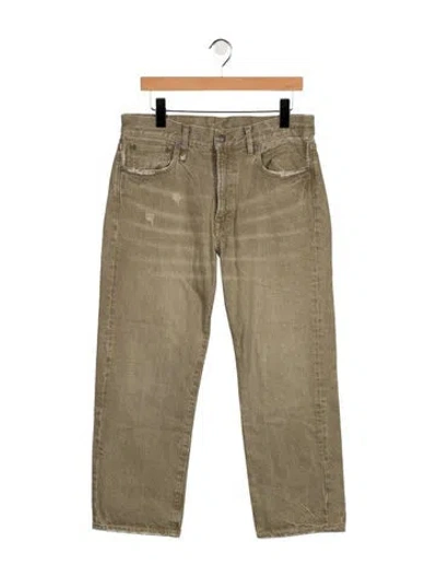 Pre-owned R13 Mid-rise Straight Leg Jeans In Green