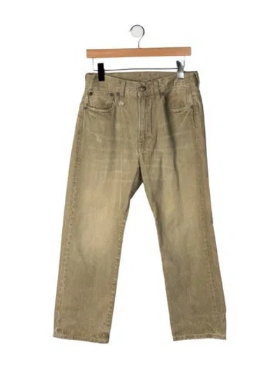 Pre-owned R13 Mid-rise Straight Leg Jeans In Green