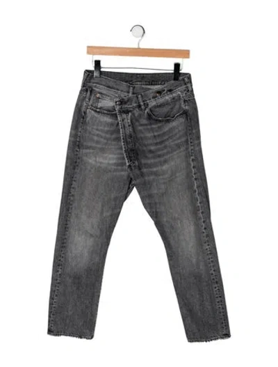 Pre-owned R13 Mid-rise Straight Leg Jeans In Grey