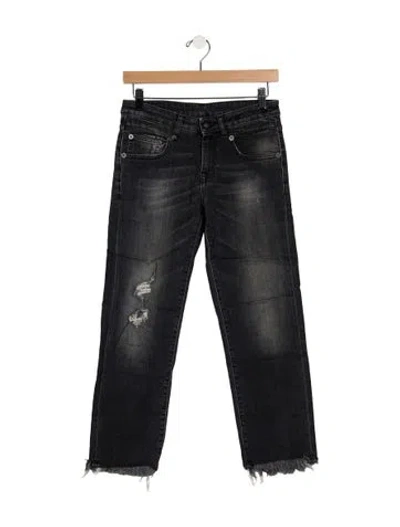 Pre-owned R13 Mid-rise Straight Leg Jeans In Grey
