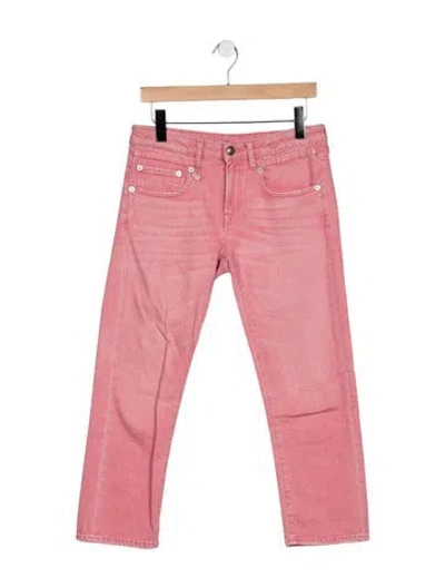 Pre-owned R13 Mid-rise Straight Leg Jeans In Pink