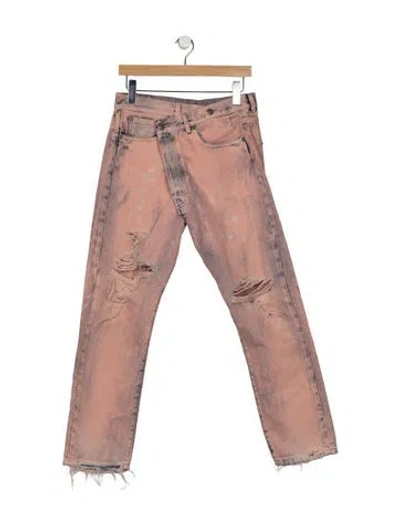 Pre-owned R13 Mid-rise Straight Leg Jeans In Pink