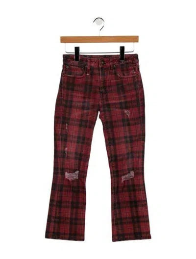 Pre-owned R13 Mid-rise Straight Leg Jeans In Red