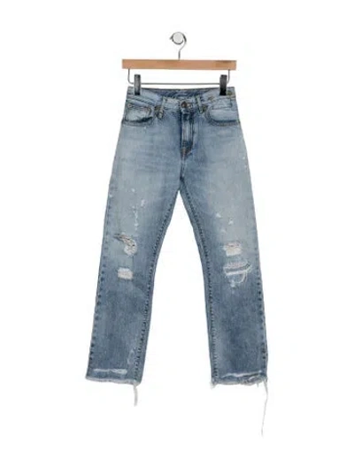 Pre-owned R13 Mid-rise Straight Leg Jeans W/ Tags In Blue