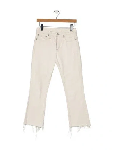 Pre-owned R13 Mid-rise Straight Leg Jeans In White