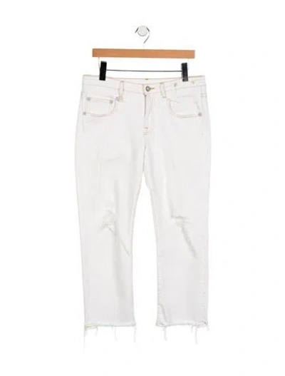 Pre-owned R13 Mid-rise Straight Leg Jeans In White