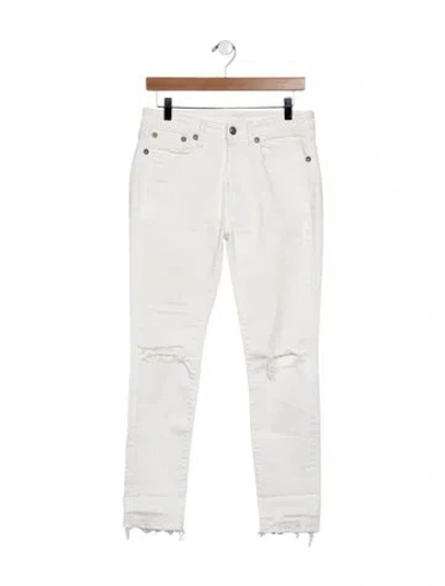 Pre-owned R13 Mid-rise Straight Leg Jeans In White
