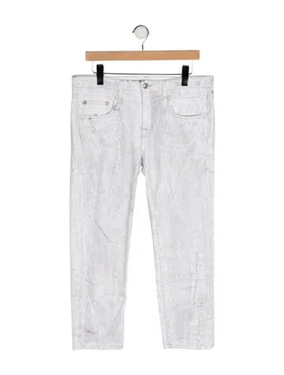 Pre-owned R13 Mid-rise Straight Leg Jeans In White