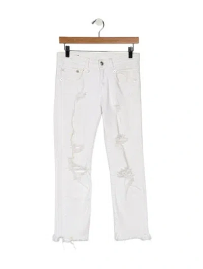 Pre-owned R13 Mid-rise Straight Leg Jeans In White