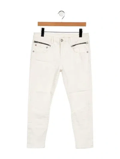 Pre-owned R13 Mid-rise Straight Leg Jeans In White