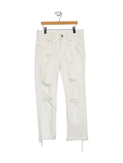 Pre-owned R13 Mid-rise Straight Leg Jeans In White
