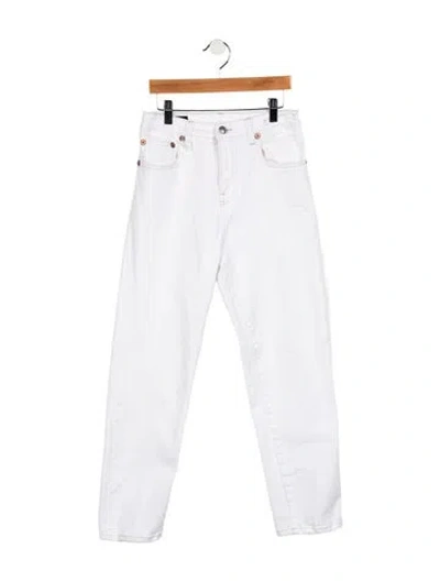 Pre-owned R13 Mid-rise Straight Leg Jeans In White