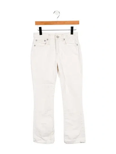 Pre-owned R13 Mid-rise Straight Leg Jeans In White