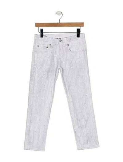 Pre-owned R13 Mid-rise Straight Leg Jeans In White
