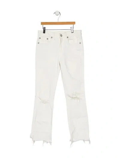 Pre-owned R13 Mid-rise Straight Leg Jeans In White