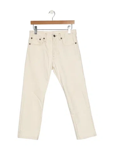 Pre-owned R13 Mid-rise Straight Leg Jeans In White