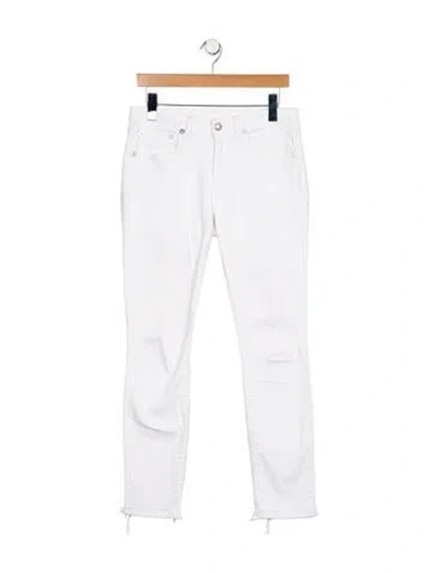 Pre-owned R13 Mid-rise Straight Leg Jeans In White