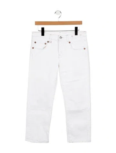 Pre-owned R13 Mid-rise Straight Leg Jeans In White