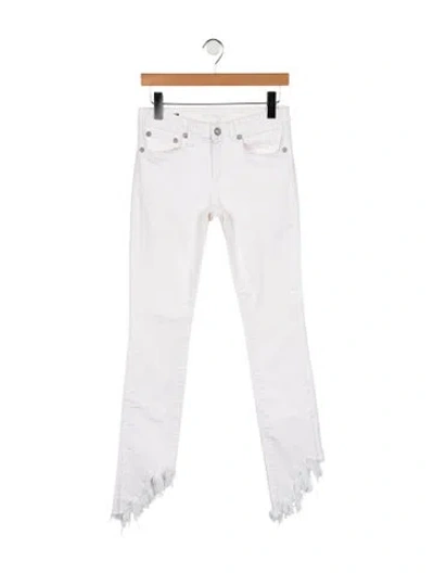 Pre-owned R13 Mid-rise Straight Leg Jeans In White