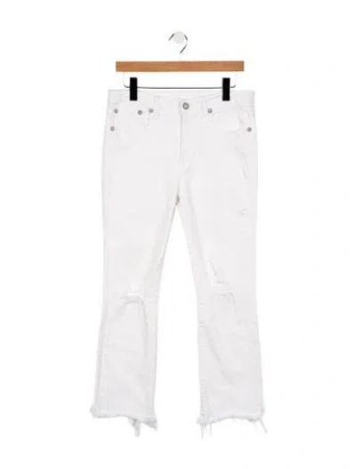 Pre-owned R13 Mid-rise Straight Leg Jeans In White