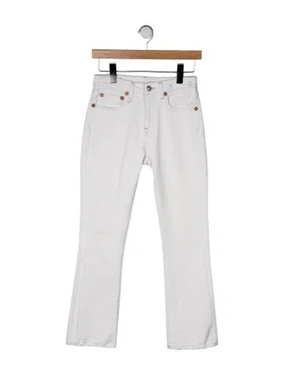 Pre-owned R13 Mid-rise Straight Leg Jeans In White
