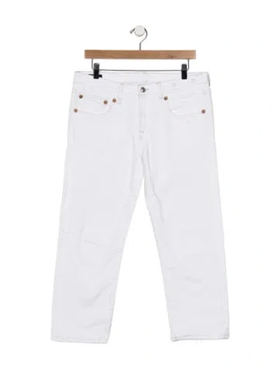 Pre-owned R13 Mid-rise Straight Leg Jeans In White