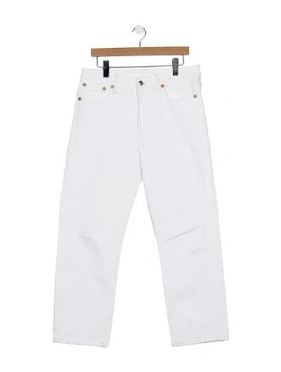 Pre-owned R13 Mid-rise Straight Leg Jeans In White