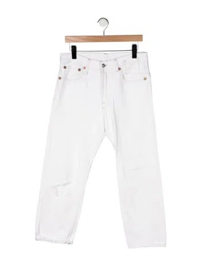 Pre-owned R13 Mid-rise Straight Leg Jeans In White