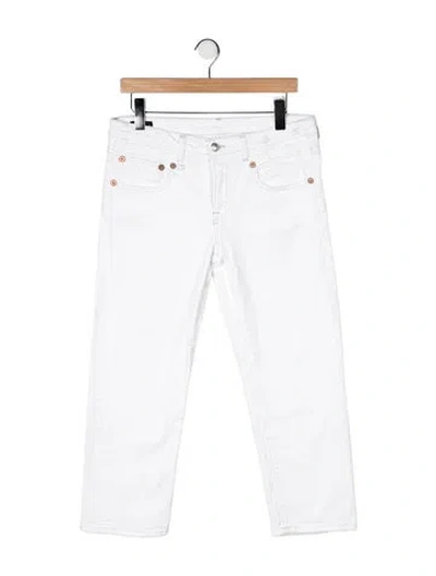 Pre-owned R13 Mid-rise Straight Leg Jeans In White