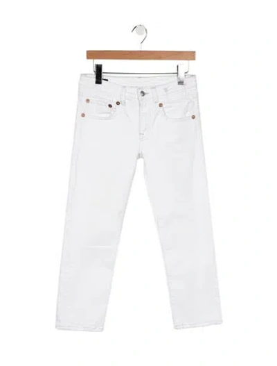 Pre-owned R13 Mid-rise Straight Leg Jeans In White