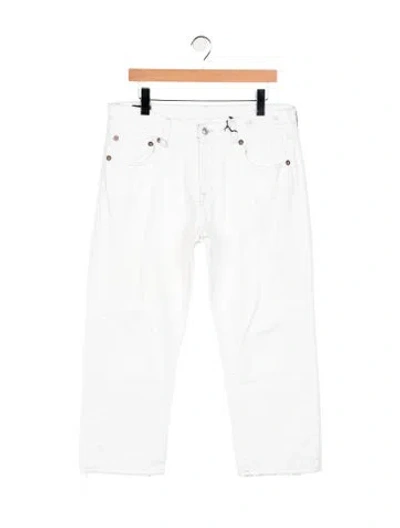 Pre-owned R13 Mid-rise Straight Leg Jeans In White