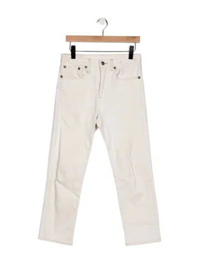 Pre-owned R13 Mid-rise Straight Leg Jeans In White