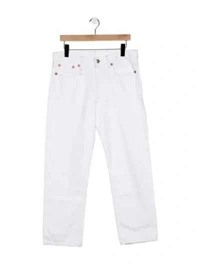 Pre-owned R13 Mid-rise Straight Leg Jeans In White