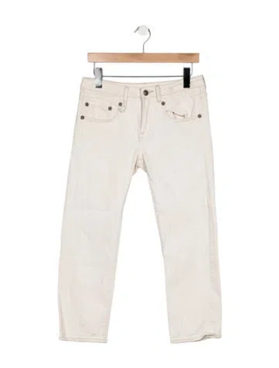 Pre-owned R13 Mid-rise Straight Leg Jeans In White