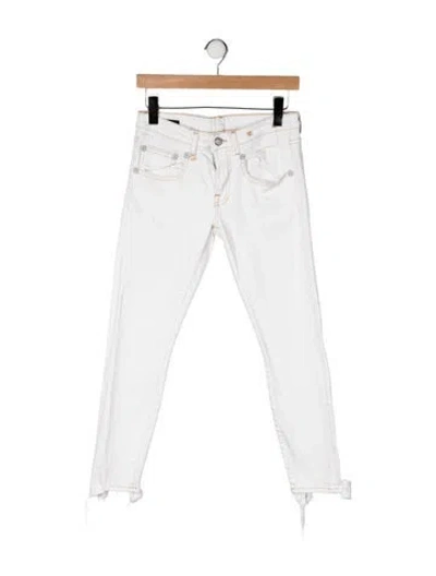 Pre-owned R13 Mid-rise Straight Leg Jeans In White
