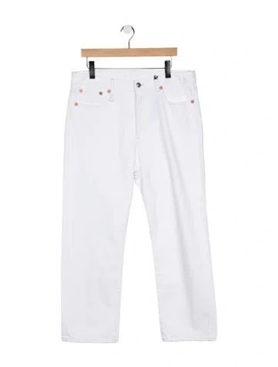 Pre-owned R13 Mid-rise Straight Leg Jeans In White