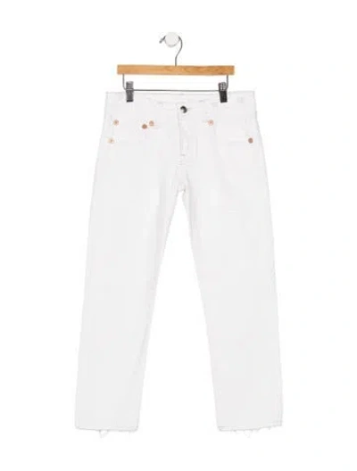Pre-owned R13 Mid-rise Straight Leg Jeans In White