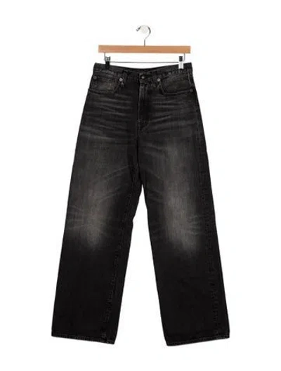 Pre-owned R13 Mid-rise Wide Leg Jeans In Black