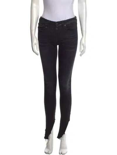 Pre-owned R13 Mid-rise Wide Leg Jeans In Black