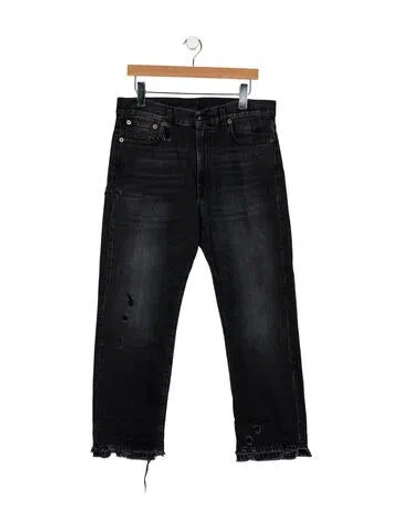 Pre-owned R13 Mid-rise Wide Leg Jeans In Black