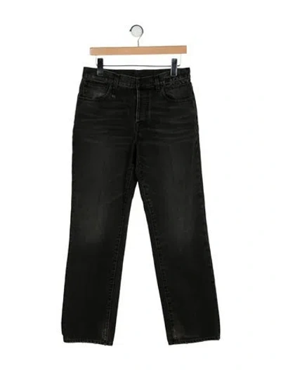 Pre-owned R13 Mid-rise Wide Leg Jeans In Black