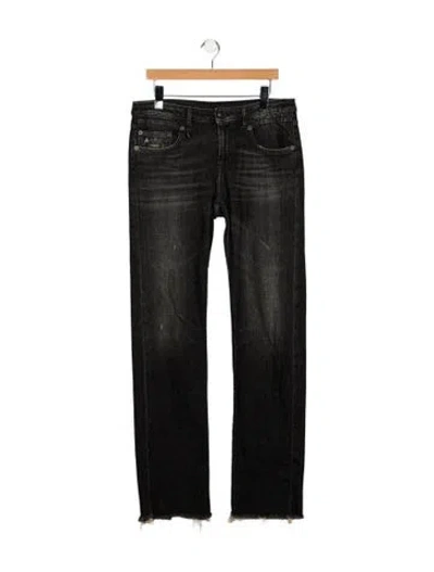 Pre-owned R13 Mid-rise Wide Leg Jeans In Black